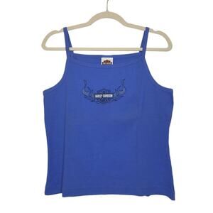 Vintage y2k Harley Davidson Square Neck Cami Tank TOp Shirt Large biker HD